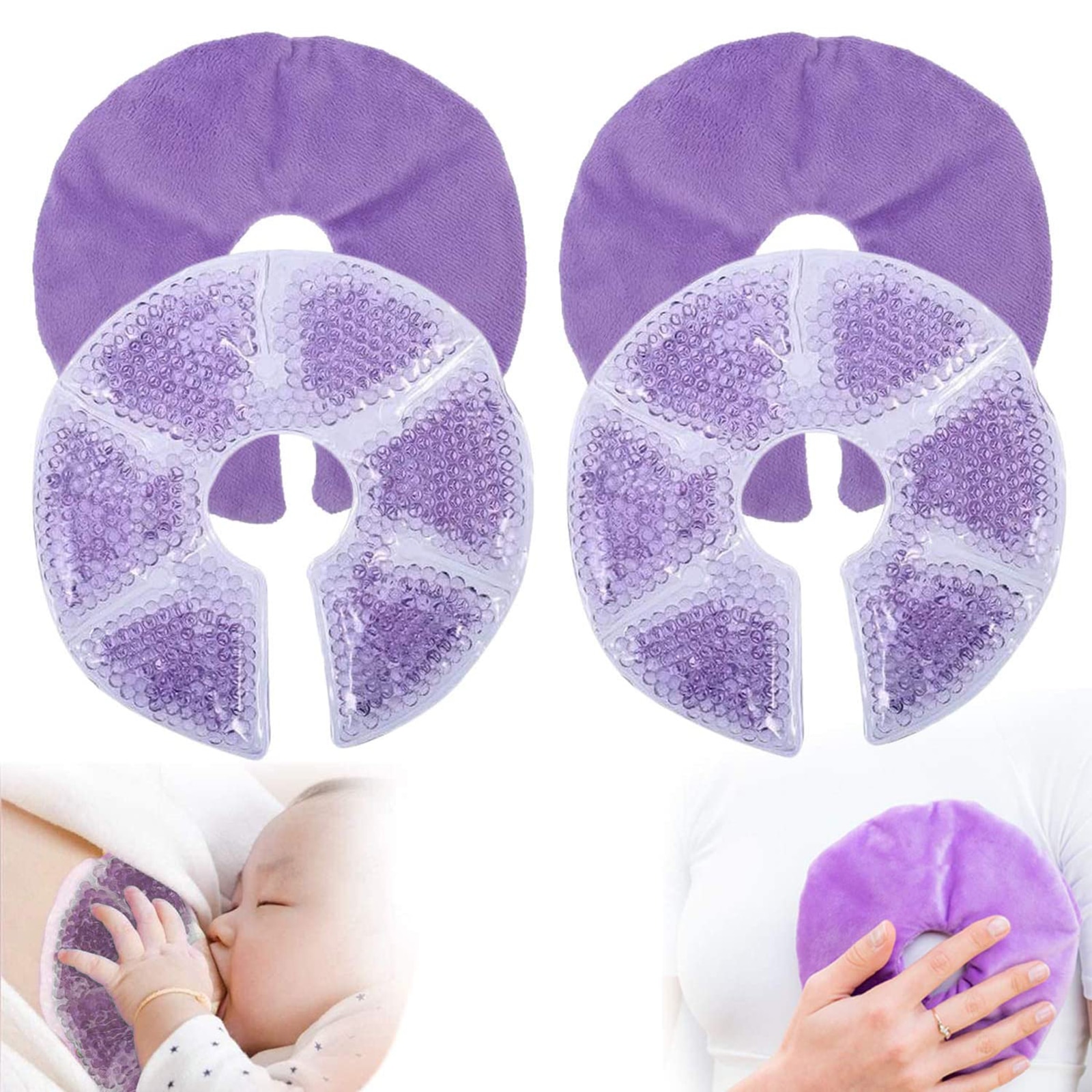 Reusable Gel Breastfeeding Ice Packs (2pcs)